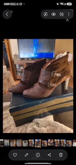 Botines Hispanitas 40 marrones, piel 100%.Nuevos.