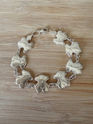 Pulsera Plata Ley 925 Ositos