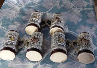 Set de 6 Jarras de Cerveza de Barro