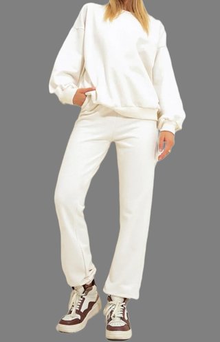 Conjunto Sudadera y Pantalón Blanco Talla L