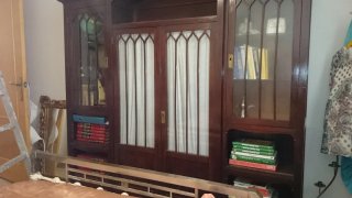 Librería vitrina madera antigua