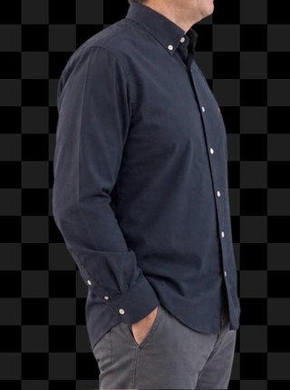 Camisa Purificación García azul con detalle rojo