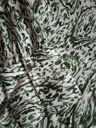 Conjunto Zara Estampado Verde y Blanco