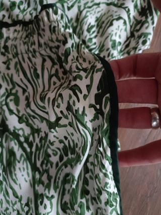 Conjunto Zara Estampado Verde y Blanco