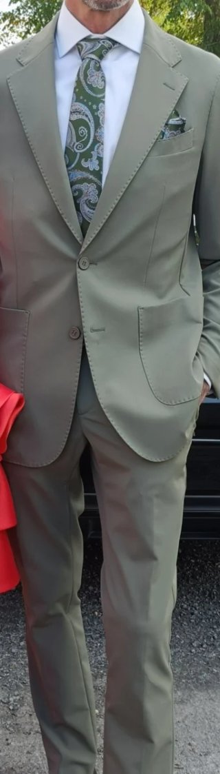 Traje de ceremonia verde hombre talla M