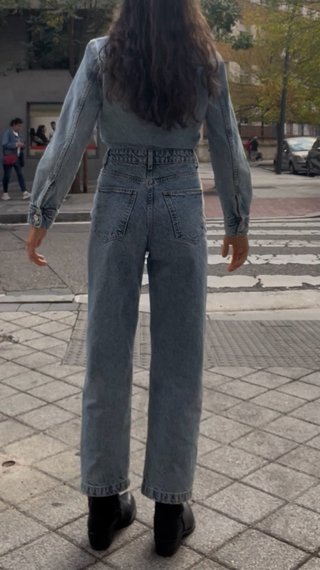 Mono Zara denim manga larga talla XS