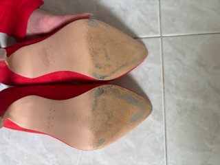Zapatos de tacón Marypaz rojos efecto ante