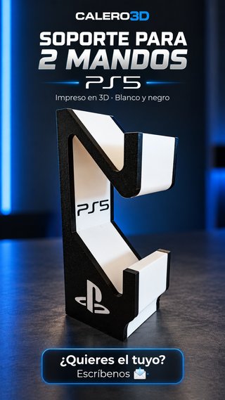 Soporte para 2 mandos PS5 blanco y negro