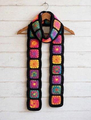 Bufanda de Crochet Estilo Granny Square