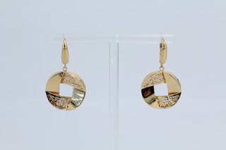 Pendientes Colgantes Oro 18k Texturizados.R:00204.