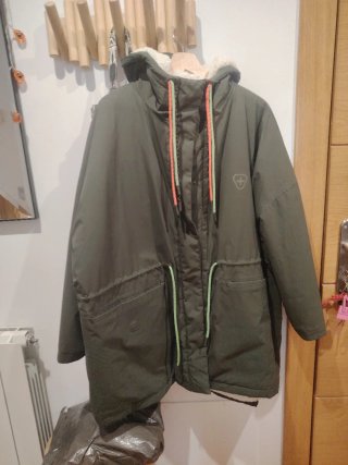 Parka Verde / Borrego de Mujer Reversible