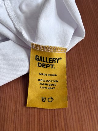Gallery Dept. White T-Shirt with Pink Lettering