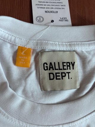 Gallery Dept. White T-Shirt with Pink Lettering