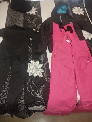 Traje conjunto para nieve negro y rosa talla 12
