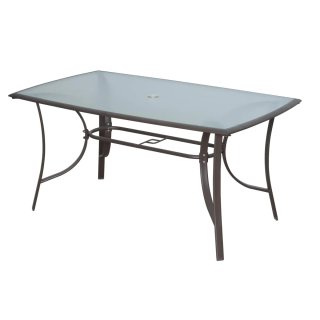 Mesa de jardín cristal y metal
