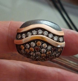 Anillo Plata y Oro con Circonitas