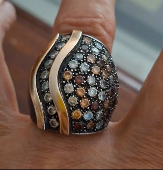 Anillo Plata y Oro con Circonitas