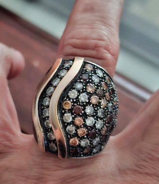 Anillo Plata y Oro con Circonitas