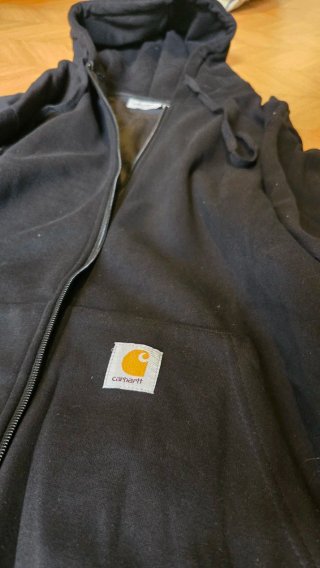 Sudadera Carhartt Negra con Capucha y Cremallera