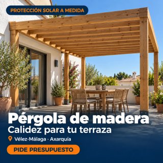 Pérgola de madera para jardín y terraza