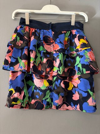 Falda Vintage Estampada con Volantes