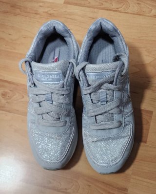 Zapatillas U.S. Polo Assn. Plata Glitter