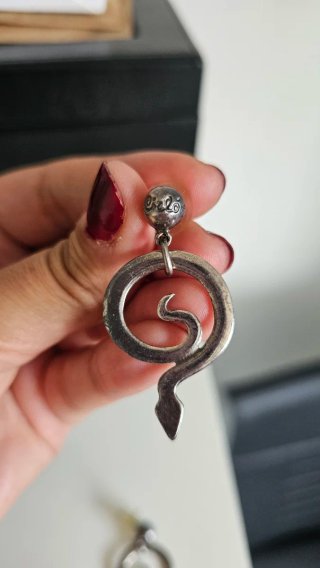 Pendientes Ciclón Plata Serpiente