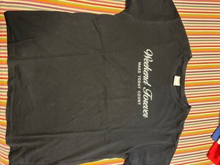 Camiseta Negra Zara Weekend Forever talla 11-12