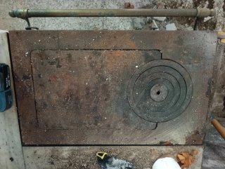 Cocina de hierro antigua