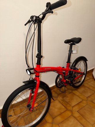 Bicicleta Plegable B'Twin Roja