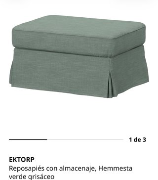 Reposapiés Ektorp Ikea verde con almacenaje