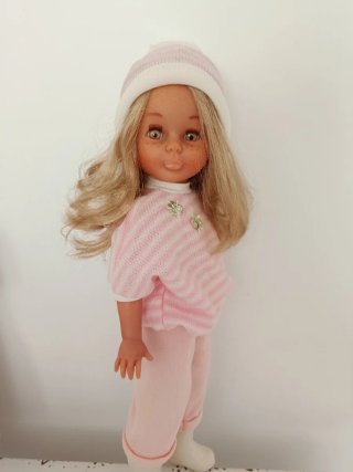 Muñeca Nancy Conjunto Invierno Rosa Años 80