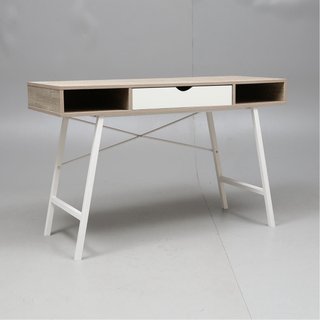 Escritorio madera y metal blanco