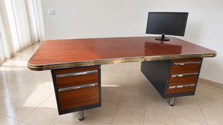 Escritorio de oficina vintage madera y metal