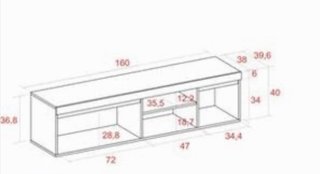 Mesa para TV de madera y metal Marca: Skraut Home
