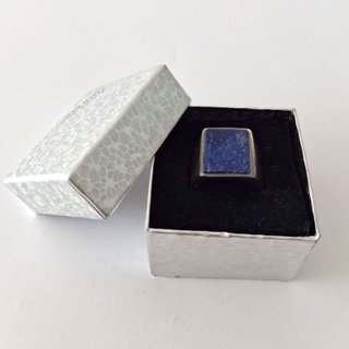 Anillo Plata 925 y Lapislázuli Natural Hecho a Man