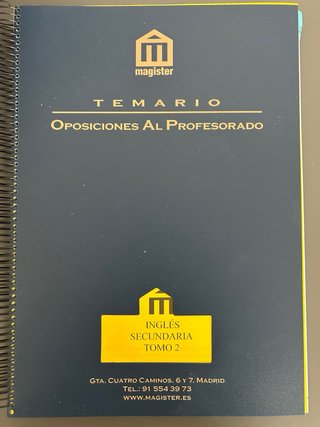 Temario oposiciones secundaria inglés MAGISTER