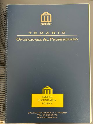Temario oposiciones secundaria inglés MAGISTER