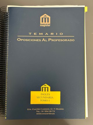 Temario oposiciones secundaria inglés MAGISTER
