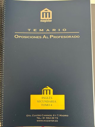 Temario oposiciones secundaria inglés MAGISTER