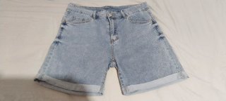 Pantalón corto vaquero azul denim mujer