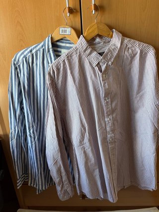 Pack Camisa Manga Larga Raya Hombre-H&M XL/TEX XXL