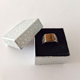 Anillo plata 925 ojo de tigre hecho a mano