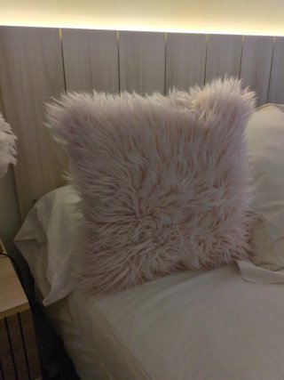 Funda de Cojín Rosa de Pelo