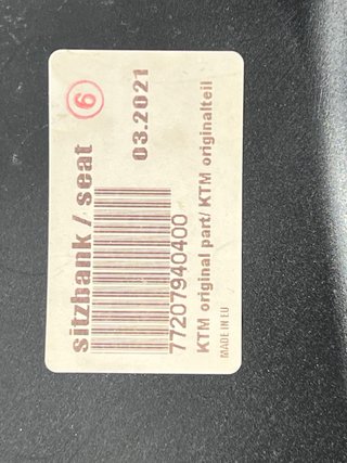 Asiento para moto KTM