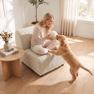 Poltrona girevole beige