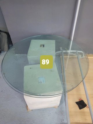 Cristal redondo mesa 90 cm