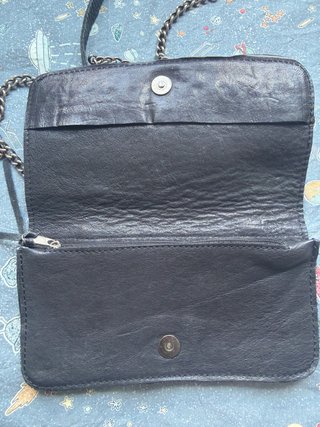 Bolso Cartera Fiesta Piel Negra Calaveras