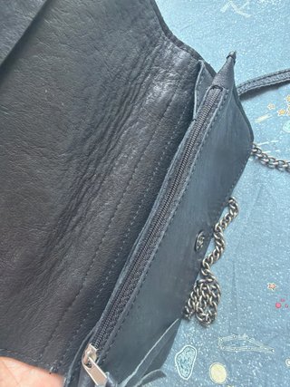 Bolso Cartera Fiesta Piel Negra Calaveras