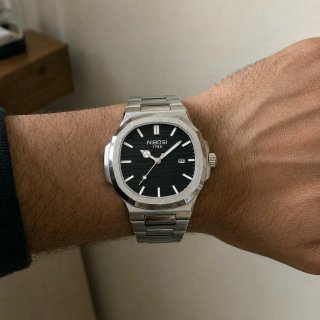 Reloj Nibosi Clásico Hombre Negro/Plata